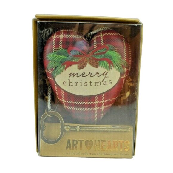 Demdaco Merry Christmas Cozy Christmas Art Heart with Key Stand New - Picture 1 of 3